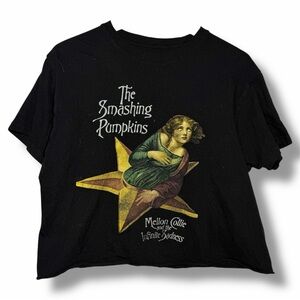The Smashing Pumpkins Mellon Collie Album Graphic Crop Tee Black Size L Cropped